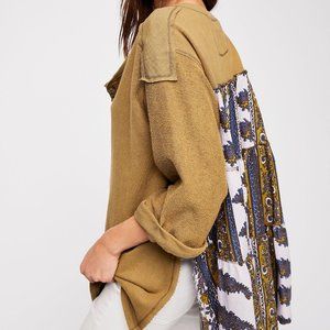 NWT FREE PEOPLE Cool Baby Pullover Top Sweatshirt Long Sleeve Paisley Flowy XS